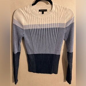 Banana Republic Ribbed Color-Blocked Crewneck Knit Preppy Sweater